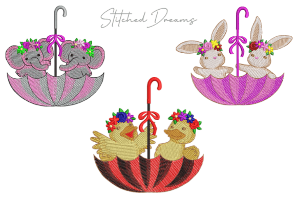 Animal-Filled Umbrella Trio Embroidery Review