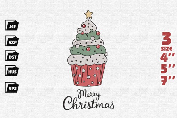 Merry Christmas Cupcakes Embroidery Review