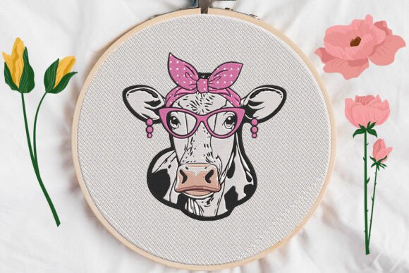 Mom Cow Embroidery Review for Apparel Design