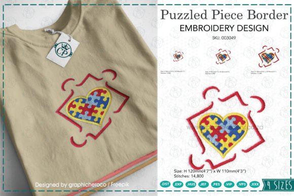 Puzzle Piece Border Embroidery Design Review