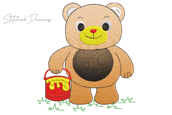 Teddy Bear Carrying Honey Embroidery Review